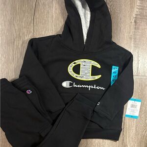 Champion Black and Gray Hoodie Set